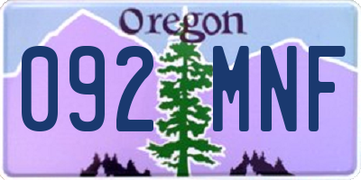 OR license plate 092MNF