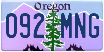 OR license plate 092MNG