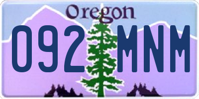 OR license plate 092MNM