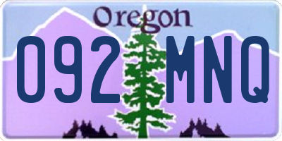 OR license plate 092MNQ