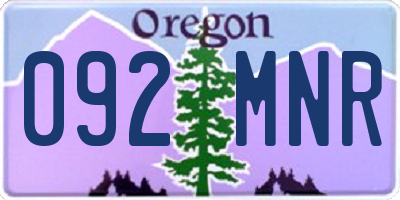 OR license plate 092MNR