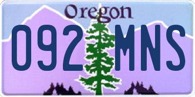 OR license plate 092MNS
