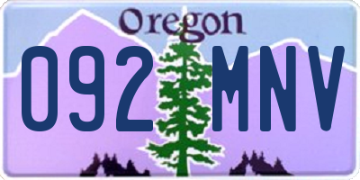 OR license plate 092MNV