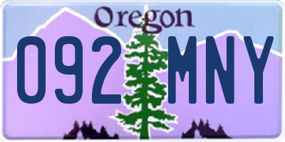 OR license plate 092MNY