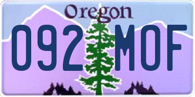 OR license plate 092MOF