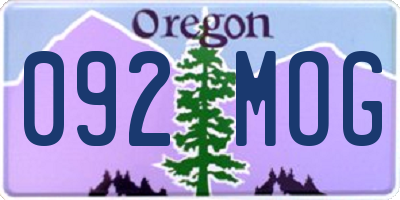 OR license plate 092MOG