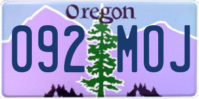 OR license plate 092MOJ