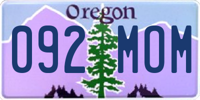 OR license plate 092MOM