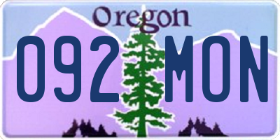 OR license plate 092MON