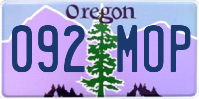 OR license plate 092MOP