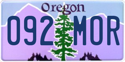 OR license plate 092MOR