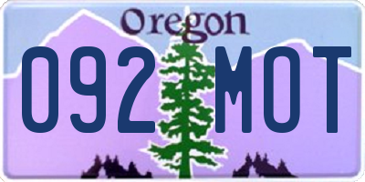 OR license plate 092MOT