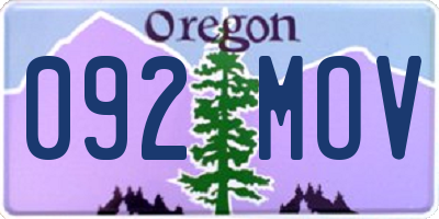 OR license plate 092MOV
