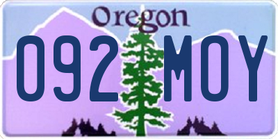 OR license plate 092MOY