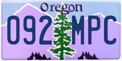 OR license plate 092MPC