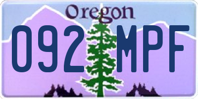 OR license plate 092MPF
