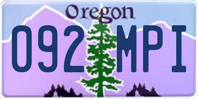 OR license plate 092MPI