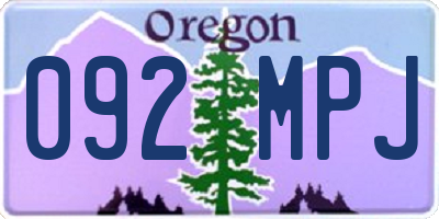 OR license plate 092MPJ