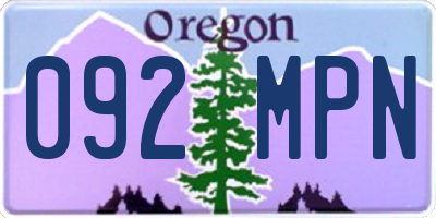 OR license plate 092MPN