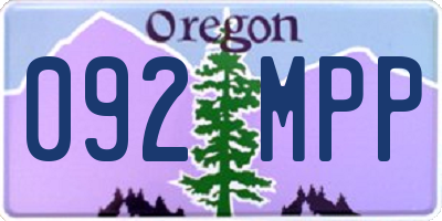 OR license plate 092MPP