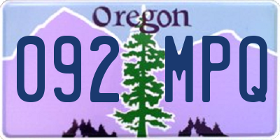 OR license plate 092MPQ