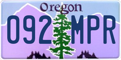 OR license plate 092MPR