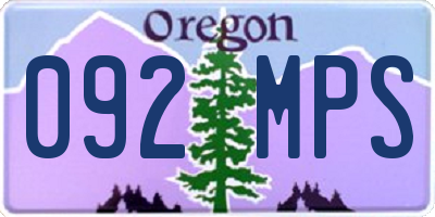 OR license plate 092MPS