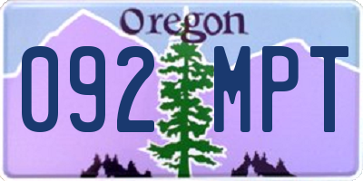 OR license plate 092MPT