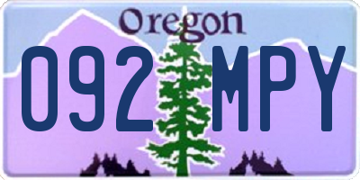 OR license plate 092MPY