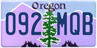 OR license plate 092MQB