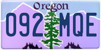 OR license plate 092MQE
