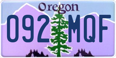 OR license plate 092MQF