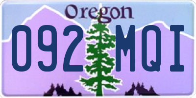 OR license plate 092MQI