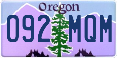 OR license plate 092MQM