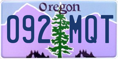OR license plate 092MQT