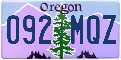 OR license plate 092MQZ