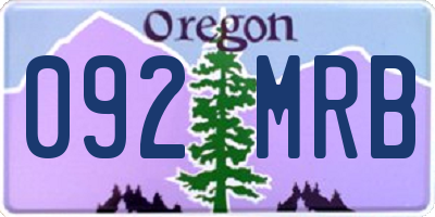 OR license plate 092MRB