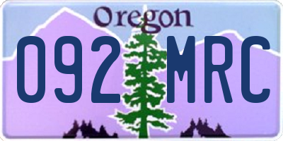 OR license plate 092MRC