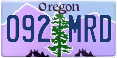 OR license plate 092MRD