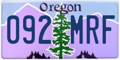 OR license plate 092MRF