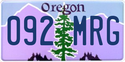 OR license plate 092MRG