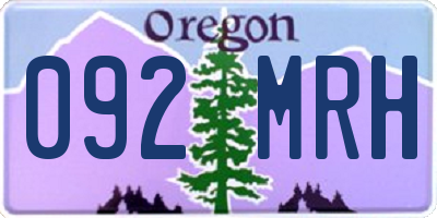 OR license plate 092MRH