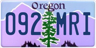 OR license plate 092MRI