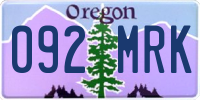 OR license plate 092MRK