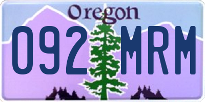 OR license plate 092MRM
