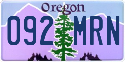OR license plate 092MRN