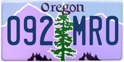 OR license plate 092MRO