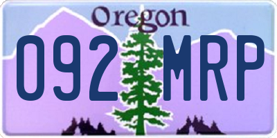 OR license plate 092MRP