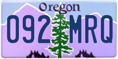 OR license plate 092MRQ