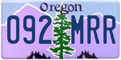 OR license plate 092MRR